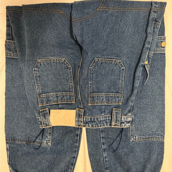 cult gaia Blue Carpenter-Style Boyfriend Jeans - Picture 3 of 4